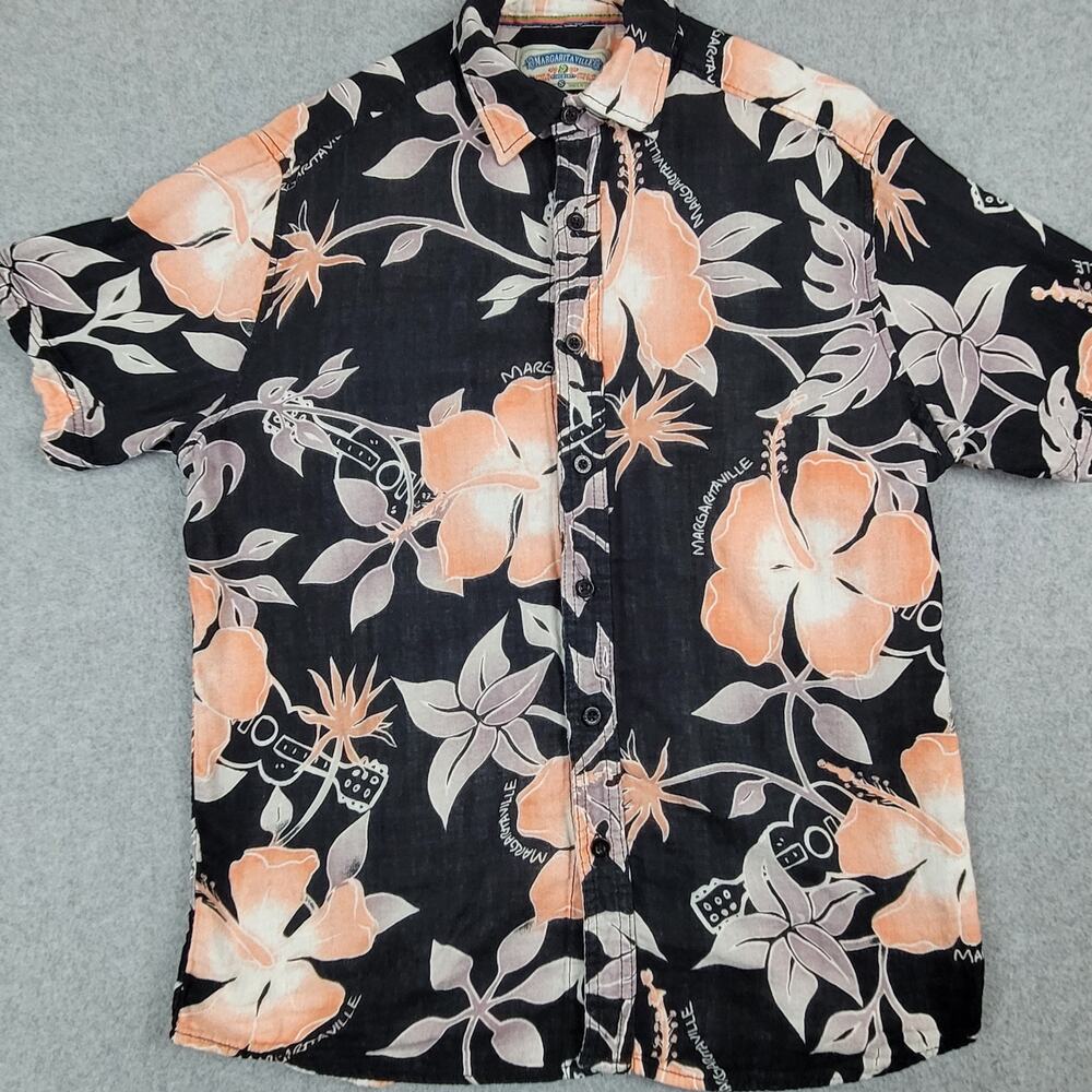 Margaritaville Shirt Mens Size Small Short Sleeve Button Down Floral Hawaiian